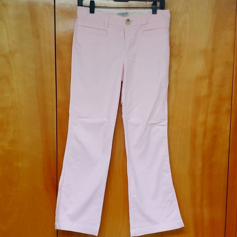Gorgeous pink cotton pants w bit of stretch 4 S ankle slit for a fun look